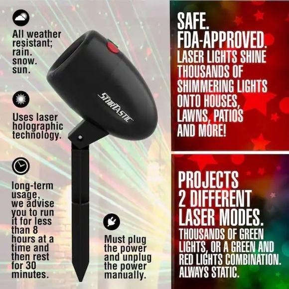 StarTastic Holiday Outdoor Light Show Laser Projection As Seen On TV NIB - Picture 3 of 16